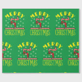 Gymnast Elf über Beam Gymnastik Weihnachten Geschenkpapier (Flach)