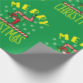 Gymnast Elf über Beam Gymnastik Weihnachten Geschenkpapier (Ecke)