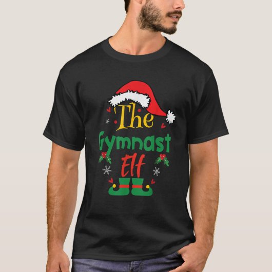 Gymnast Elf Xmas Gruppe Weihnachtsmatte Familie R T-Shirt (Vorderseite)