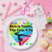 GYMNAST GEBOREN ZU TUMBLE UND FLY-DESIGN PAPPTELLER (Party)