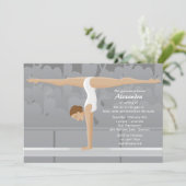 Gymnast Geburtstagsparty Einladung (Stehend Vorderseite)