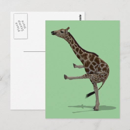 Gymnast Giraffe Postkarte (Vorne/Hinten)