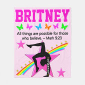 GYMNAST GIRL DREAMS PERSONALISIEREN FLEECKBLANKET FLEECEDECKE (Vorderseite)