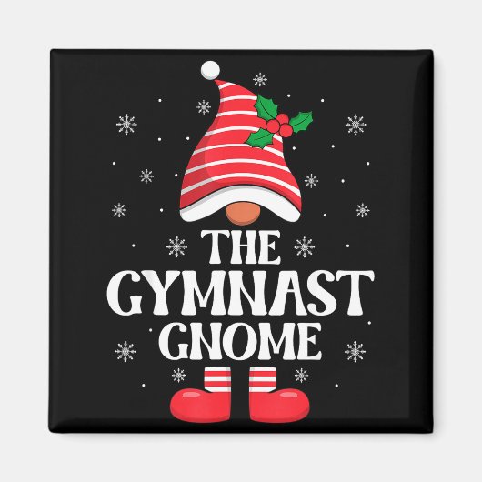 Gymnast Gnome Christmas Family Matching Group Funn Magnet (Vorne)