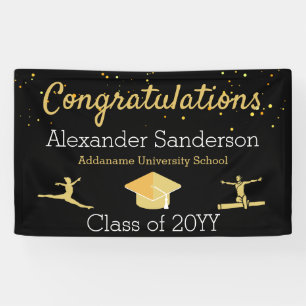 Gymnast Gratulation Black Abschluss Banner
