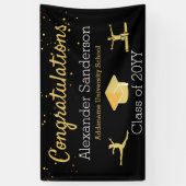 Gymnast Gratulation Black Abschluss Banner (Vertikal)