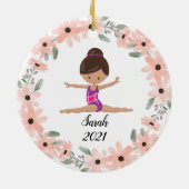 Gymnast Gymnastik Gymnastik Weihnachtsfest Keramik Ornament (Hinten)