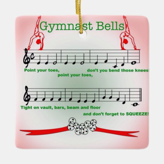 Gymnast-Gymnastik-Jingle Bell-Lied-Verzierung Keramikornament (Vorderseite)