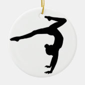 Gymnast-Hirschhandstand-Geschenke Keramikornament (Vorne)