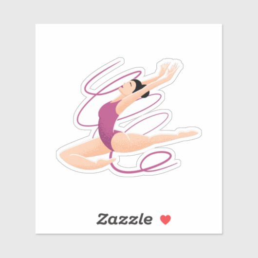 Gymnast Illustration Aufkleber (Blatt)