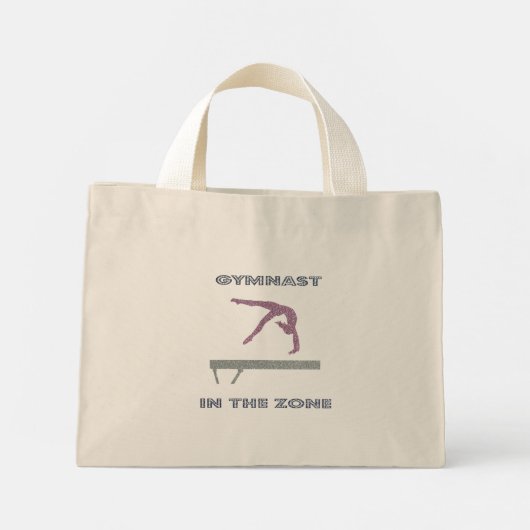 Gymnast in der Zone Tiny Tote Bag Mini Stoffbeutel (Rückseite)