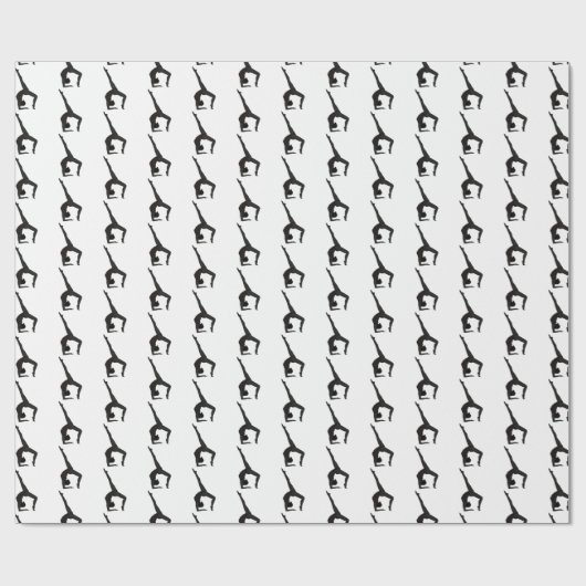 Gymnast in weißer Silhouette Geschenkpapier (Flach)