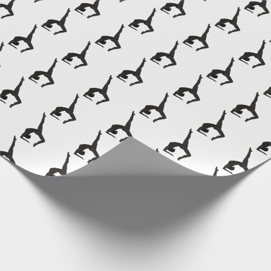Gymnast in weißer Silhouette Geschenkpapier (Ecke)