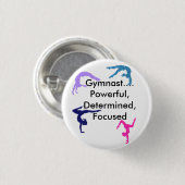 Gymnast... Leistungsstark, bestimmt, fokussiert Button (Vorne & Hinten)