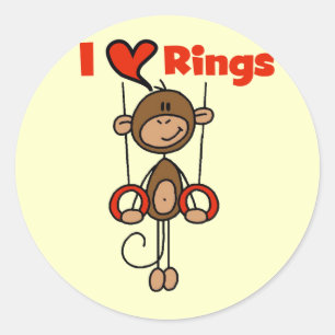 Gymnast-Liebe-Ring-T-Shirts und Geschenke Runder Aufkleber