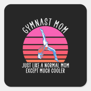 Gymnast-Mama Quadratischer Aufkleber