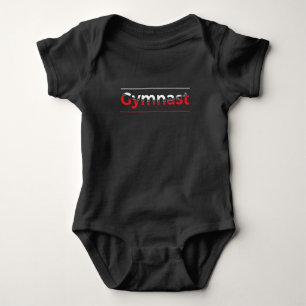 Gymnast - Minimalistisch Moderne Gymnastik - Wort Baby Strampler