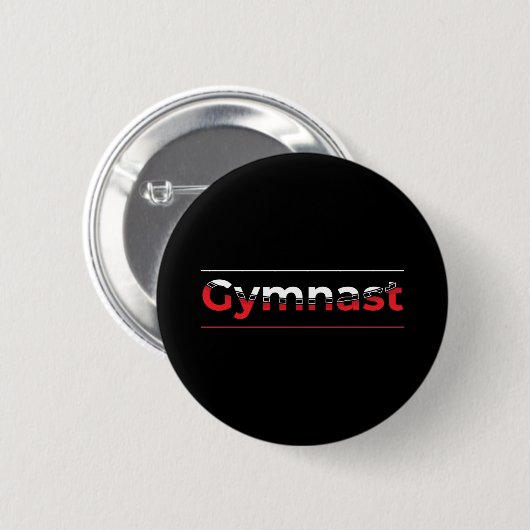 Gymnast - Minimalistisch Moderne Gymnastik - Wort Button (Vorne & Hinten)