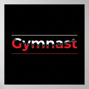 Gymnast - Minimalistisch Moderne Gymnastik - Wort Poster