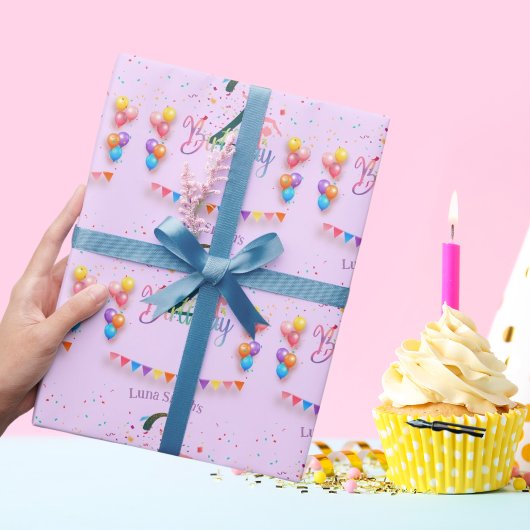 Gymnast niedlich Kindergeburtstag Party farbige Ka Geschenkpapier