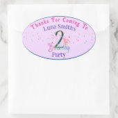 Gymnast niedlich Kindergeburtstag Party farbige Ka Ovaler Aufkleber (Tasche)