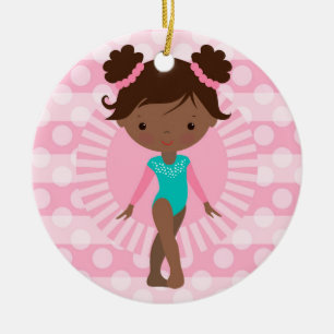 Gymnast - niedliche Gymnastik-afrikanischer Keramik Ornament