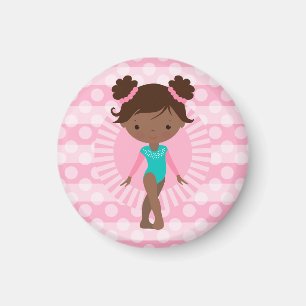 Gymnast - niedliche Gymnastik-afrikanischer Magnet