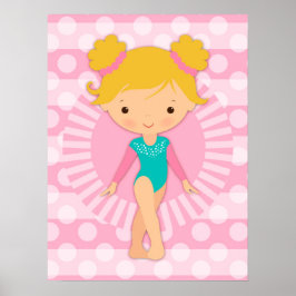 Gymnast - Niedliche Gymnastik Pink Aqua Blonde Poster