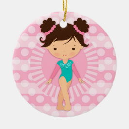 Gymnast - Niedliche Gymnastik Rosa Türkis Keramik Ornament