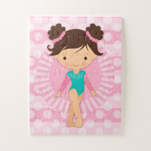 Gymnast - niedlicher Gymnastik-Rosa-Türkis Puzzle