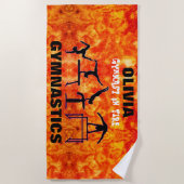 Gymnast on Fire - Girls Gymnastik Strandtuch (Vorderseite)