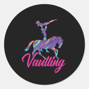Gymnast Pferderennbahn Balancing Acrobats Geschenk Runder Aufkleber