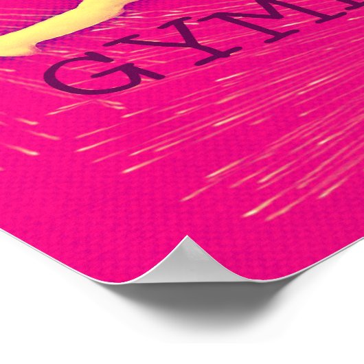 Gymnast Poster - Rosa Feuerwerk Split-Jump (Ecke)