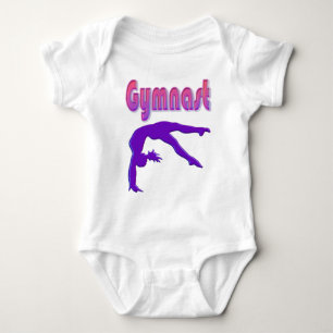Gymnast Power Tumbling Lila Metallic Baby Strampler