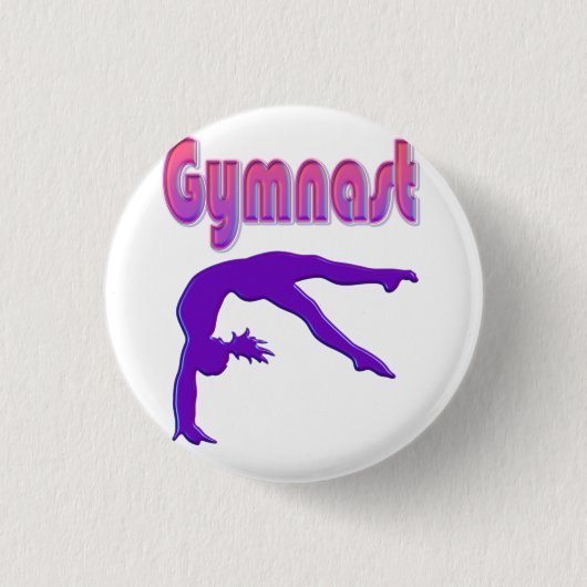 Gymnast Power Tumbling Lila Metallic Button (Vorderseite)