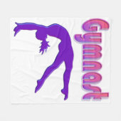 Gymnast Power Tumbling Lila Metallic Fleecedecke (Vorderseite (Horizontal))