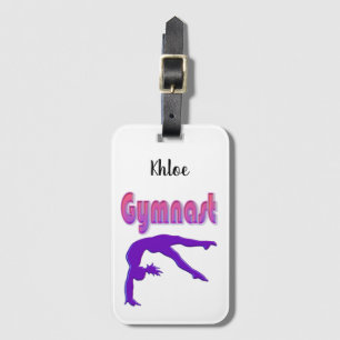 Gymnast Power Tumbling Lila Metallic Gepäckanhänger