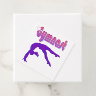 Gymnast Power Tumbling Lila Metallic Geschenkanhänger