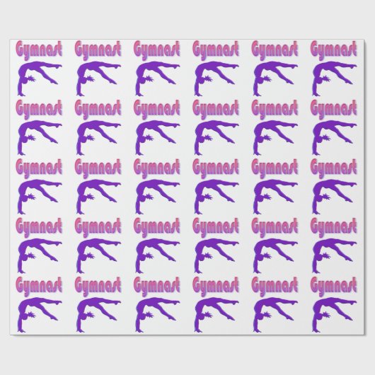 Gymnast Power Tumbling Lila Metallic Geschenkpapier (Flach)