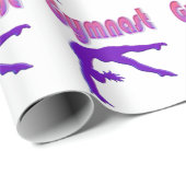 Gymnast Power Tumbling Lila Metallic Geschenkpapier (Rolleneckpunkt)