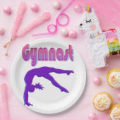 Gymnast Power Tumbling Lila Metallic Pappteller (Party)