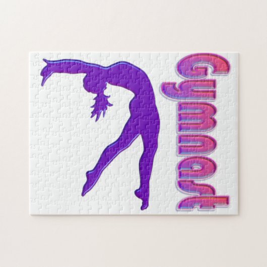 Gymnast Power Tumbling Lila Metallic Puzzle (Horizontal)