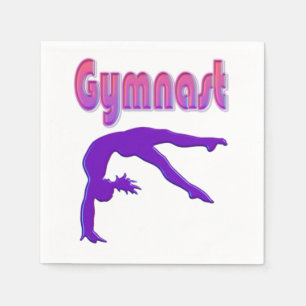 Gymnast Power Tumbling Lila Metallic Serviette