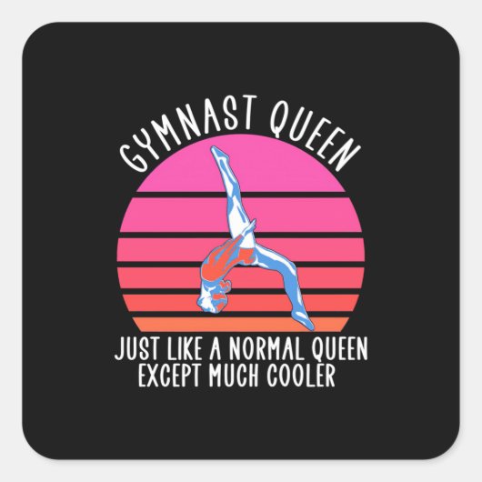 Gymnast Queen Quadratischer Aufkleber (Vorderseite)