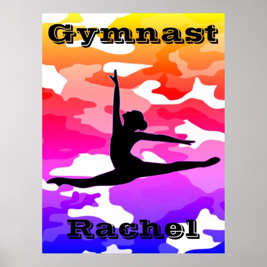 Gymnast Rainbow Camouflage Poster (Vorne)