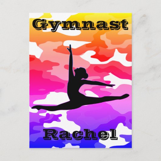 Gymnast Rainbow Camouflage Postkarte (Vorderseite)
