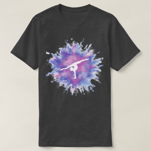 Gymnast Rainbow Explosion Pink Blue T-Shirt (Design vorne)
