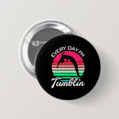 Gymnast Retro Vintag Tumblin Button (Vorne & Hinten)