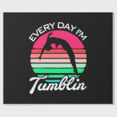 Gymnast Retro Vintag Tumblin Geschenkpapier (Flach)