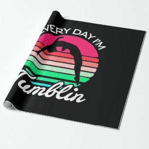 Gymnast Retro Vintag Tumblin Geschenkpapier